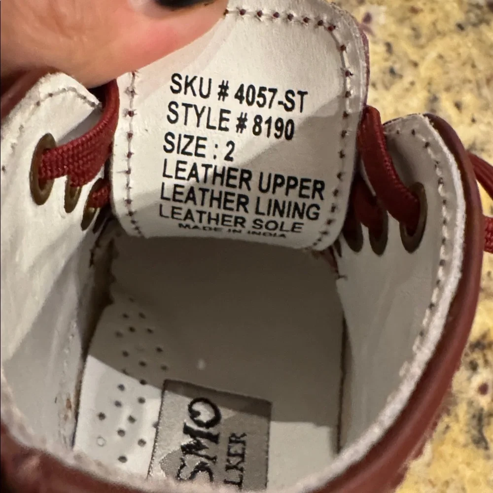Josmo Maroon/Brown Leather Walker Footwear Size 2 - Picture 10 of 10